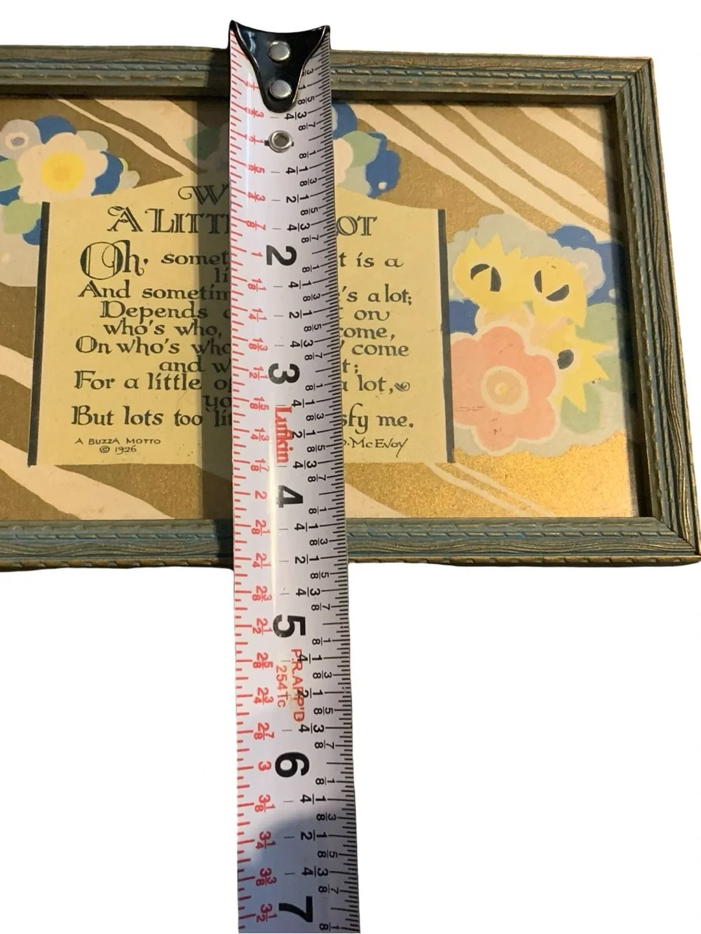 Vintage Buzza Motto 1926 “When A Little’s A Lot” J.P. McEvoy
